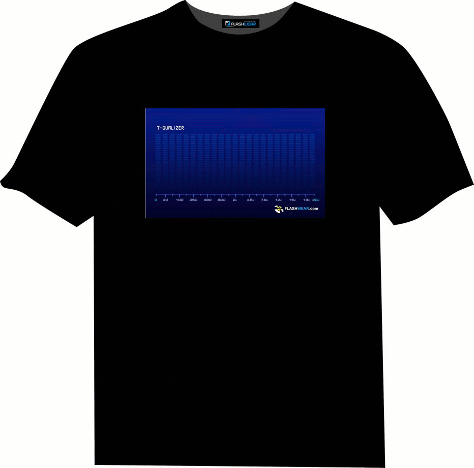 T-Qualizer Equalizer Leucht T-Shirt Techno Blau