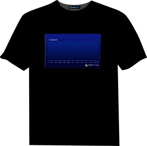 T-Qualizer Equalizer Leucht T-Shirt Techno Blau