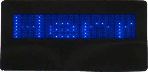 LED Badge blaue Laufschrift