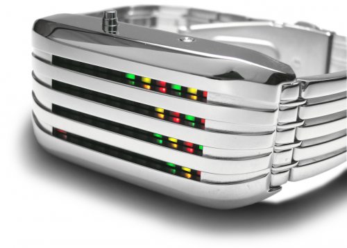 Tokyoflash Barcode Silber mit mehrfarbigen LEDs