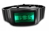 LED Uhr Negativ schwarz
