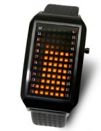 Pimp LED Watch PAE black- orange LED Display Leather