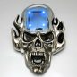 Preview: LED-Gürtelschnalle Totenkopf günstig kaufen IChrom leuchtende Schnalle I Halloween & Fasching Kostüm