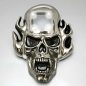 Preview: LED-Gürtelschnalle Totenkopf günstig kaufen IChrom leuchtende Schnalle I Halloween & Fasching Kostüm