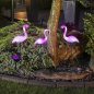 Preview: Drei Leuchtflamingos mit Bodenspieß