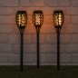 Preview: 3er Set Solar LED Gartenfackel