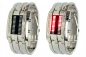 Preview: Twin Display LED-Armbanduhr Herren silber