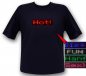 Preview: LED T-Shirt mit Laufschrift blau xxs-xl programmierbar Erwachsene & Kinder Unisex
