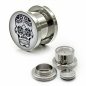Preview: LED Ohr-Plugs Totenkopf Ohrschmuck I LED-Plug