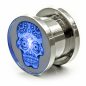 Preview: bluer skull totenkopf tunnel plug ohrschmuck