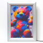 Preview: Colorful teddy LED light frame DIN A4 aluminum I Cuddly toy poster backlight I LED picture light box I Light box with ultra-flat design & folding frame technology