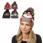 Preview: LED Mütze Weihnachten blinkende & leuchtende Weihnachtsmütze Wintermütze Farbwechsel