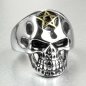 Preview: Silver skull ring pentagram made of stainless steel I skull jewelry