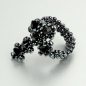 Preview: etNox Black Cross Glas Ring - Kreuz Kristallring schwarz I Kreuzring