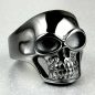 Preview: schwarzer totenkopfring biker heavy metal