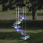 Preview: Solar garden wind chime with colorful butterflies
