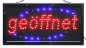 Preview: LED Schild geöffnet 48x25 cm Kleinschreibung rote Leuchtbuchstaben Reklame Ladenschild Geöffnet offen open Geschäft Leuchtschilder