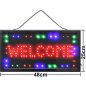 Preview: LED WELCOME Schild blau rot grün deutsch