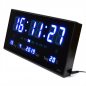 Preview: LED wall clock time date temperature  36x15cm