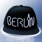 Preview: Leuchtendes Berlin Basecap Snapback EL-Cap I Handarbeit I Exklusive nur bei LED-Fashion Berlin