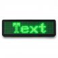 Preview: Leuchtendes Namensschild zum anstecken Laufschrift kabellos per App & USB programmierbar grün Lauftexte I Kleines LED-Display