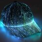 Preview: LED Glasfaser-Cap I Leuchtkappe LED-Mütze mit 7 leuchtenden Farben & 11 Leuchtfunktionen I  Leuchtendes Basecap akkubetrieben