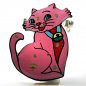 Preview: LED-Anstecker Katze Blinky Anstecker Brosche Blinki Pin Button