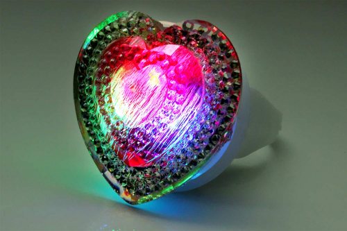 LED-Facettenherz-Ring Herzring magischer Märchenring Kinder