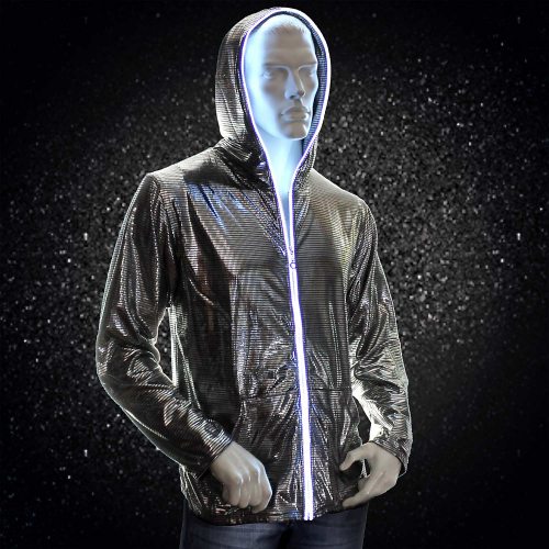 led jacke silber leuchtet