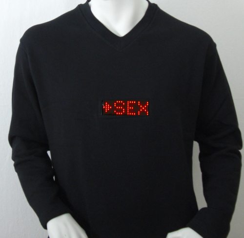 LED Fleece Sweatshirts red LEDs