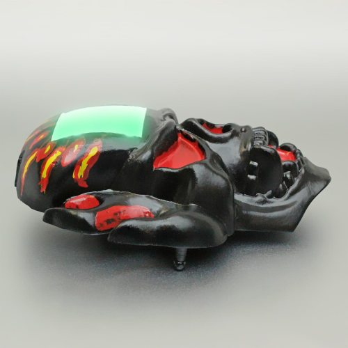 LED Totenkopf Flammen Gürtelschnalle I Leuchtende Heavy Metal Gürtel Accessoires I Mottoparty Halloween