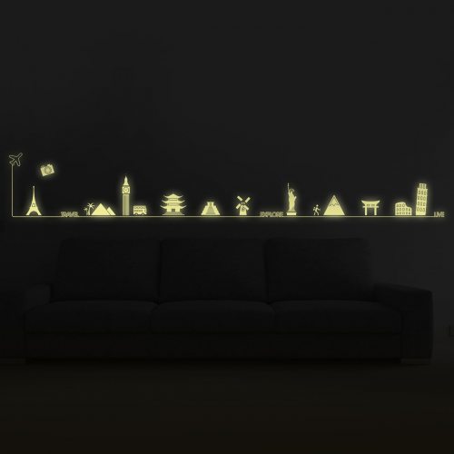 Glow in the Dark Wall Deco world sight monuments