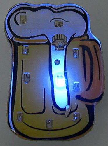 LED Blinky Bierkrug Anstecker Brosche Pin Button Bier
