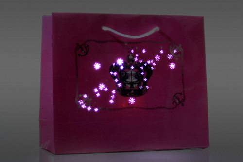 Leuchtende Geschenk-Tasche Krone Papier Geschenktüte
