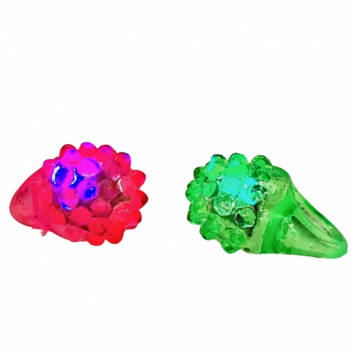 2 Stück LED-Fingerringe I Leuchtring  I Blinkende Ringe für Party & Konzerte