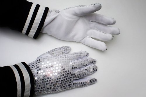 Leuchtende Pailletten LED-Handschuh rechts (1 Stück)