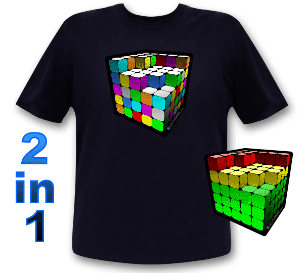 zauber würfel led t-shirt geek