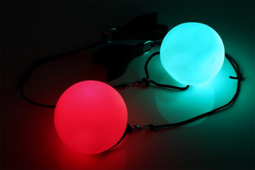 2er-Set Leuchtpoi mit LEDs LED-Pois  Leuchteffekt  akrobat sommer park 