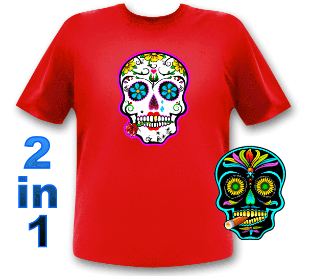 sugar skull led shirt