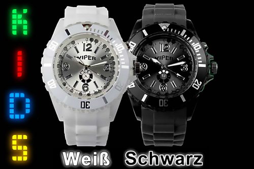 Silikon Armbanduhr mit LEDs für Kids I Lechtende Kinderuhr