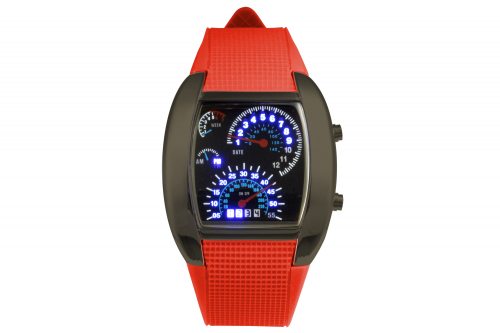 LED-Armbanduhr Tachometer I Anthrazit Grau Leuchtuhr I LED-Uhr Auto Tacho