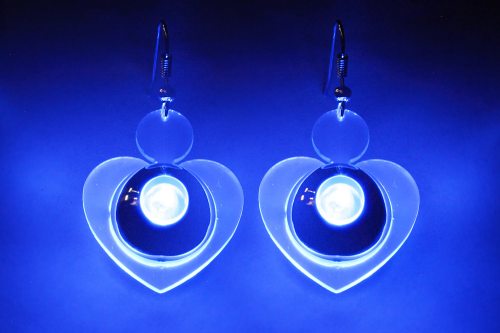 2 Stück LED-Ohrhänger Herz Herzohrhänger Modeschmuck