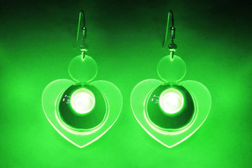 2 Stück LED-Ohrhänger Herz Herzohrhänger Modeschmuck