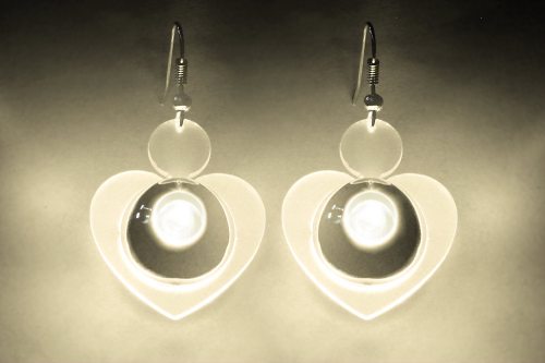 2 Stück LED-Ohrhänger Herz Herzohrhänger Modeschmuck