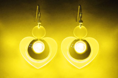 2 Stück LED-Ohrhänger Herz Herzohrhänger Modeschmuck