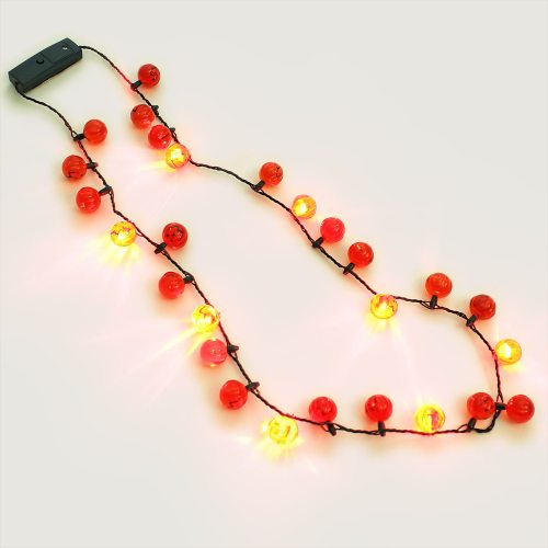 Leuchtende Halloween LED-Halskette Kürbiss