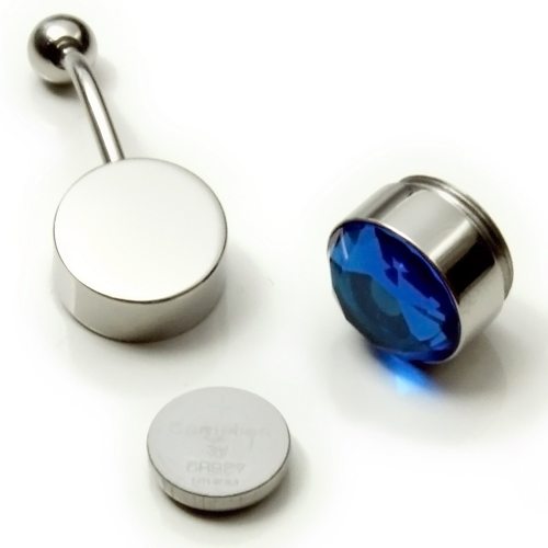 LED-Bauchnabelpiercing mit Facettenstein I Leuchtender Bauchnabel Nabelschmuck Bananabell Nabelpiercing I Piercing am Bauchnabel