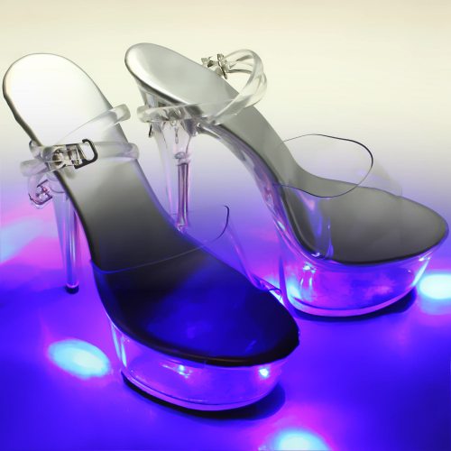 Mclubgirl Light Up Glowing Shoes Woman Luminous Clear Transparent Sandals  Women Platform Shoes High Heel Stripper LFD-10367-88