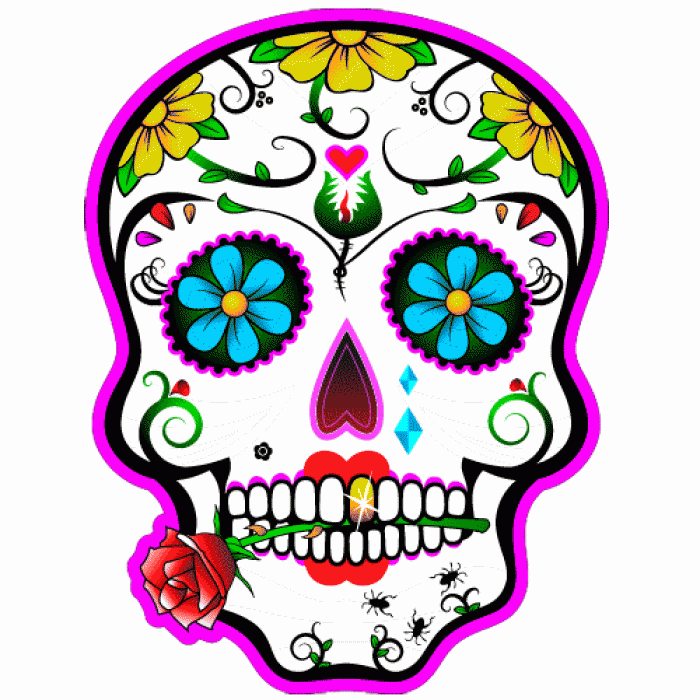 EL Totenkopf sugar skull frau rose