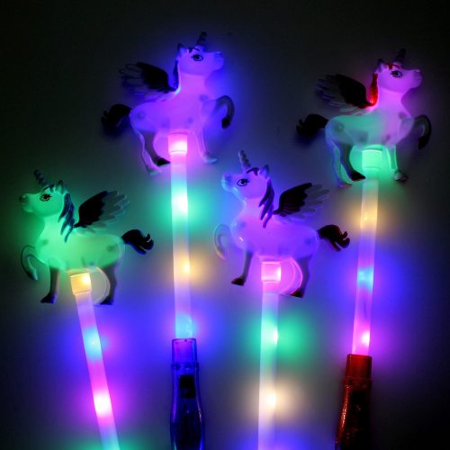 Buntes Einhorn Pferd mit Licht